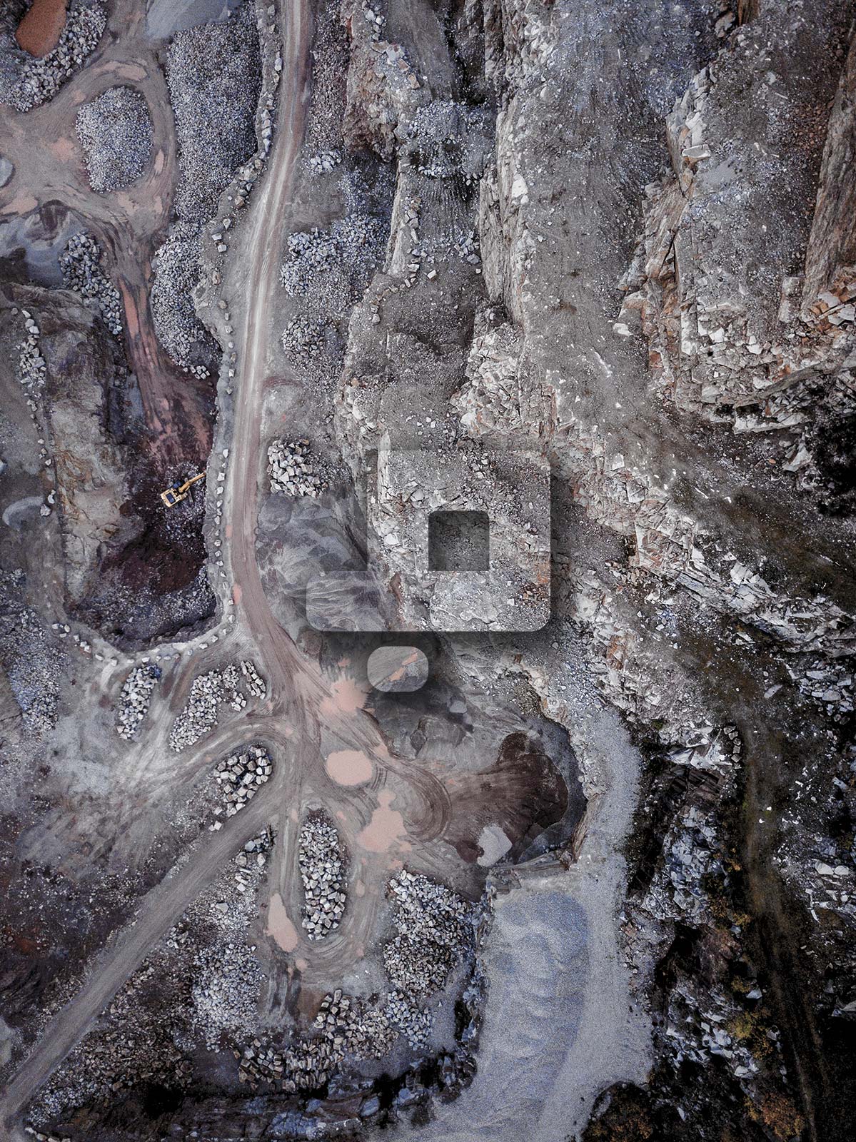 Aerial view of a quarry