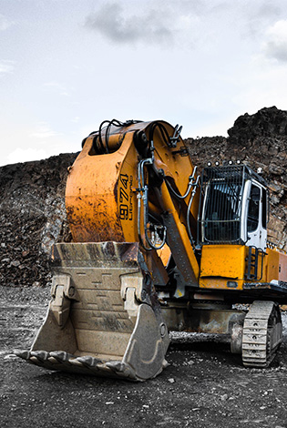 Excavator at a quarry